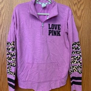 Small Cheetah Print PINK Quarter-zip